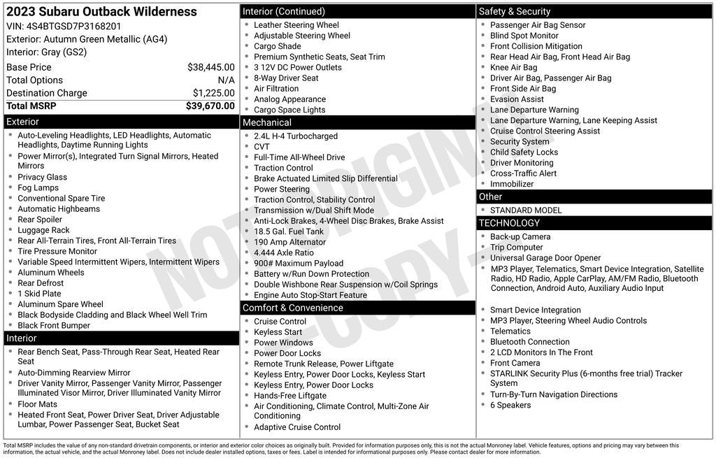 2023 Subaru Outback Wilderness
