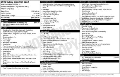 2025 Subaru Crosstrek Sport